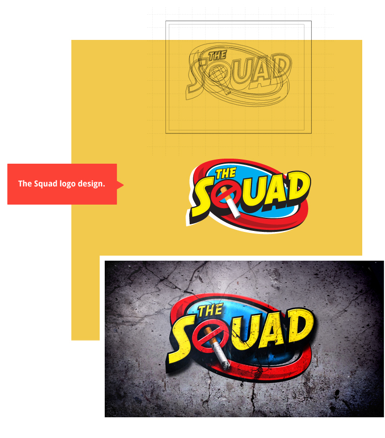 Smoke Free - The Squad Logo Design
