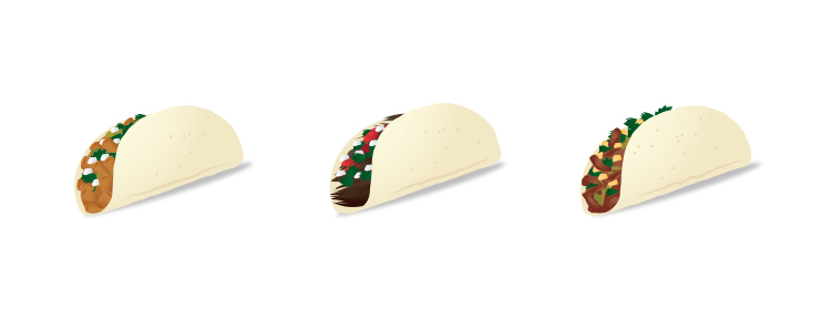 Taco Emoji favorite taco fillings: barbacoa, tripitas and pastor.