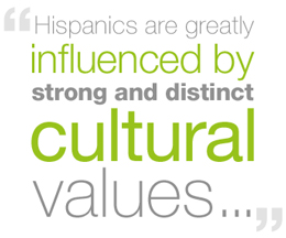 Hispanics are greatly influenced by strong and distinct cultural values.