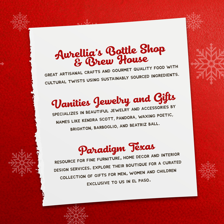 Aurellia’s Bottle Shop & Brew House, Vanities Jewelry and Gifts and Paradigm Texas