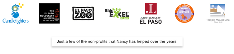 Just a few of the non-profits that Nancy has helped over the years.