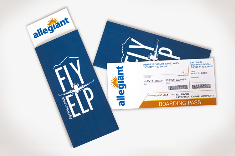 Allegiant Airline Launch Party Boarding Pass Invite