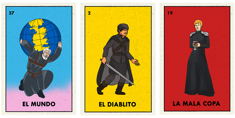 Game of Thrones Loteria Cards, El Mundo, El-Diablito, La Mala Copa
