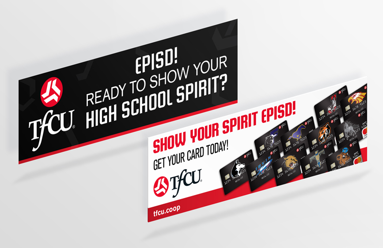 TFCU High School Spirit Debit Cards Billboards