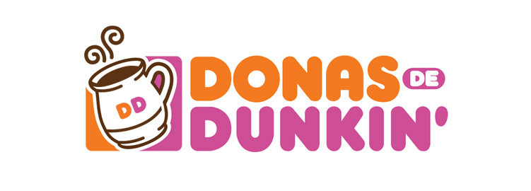 Donas de Dunkin' Logo, a Transcreated version of the Dunkin' Donuts logo.
