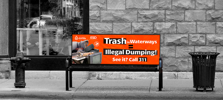 El Paso Water, Illegal Dumping Bus Bench