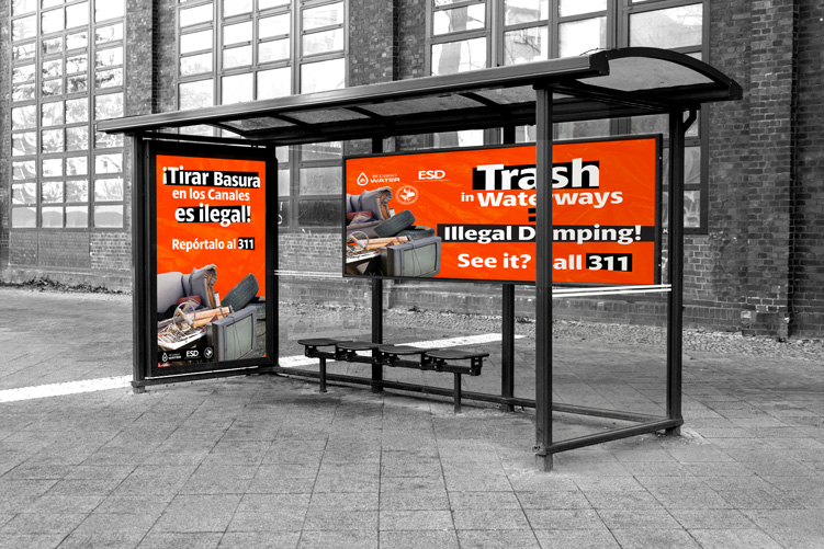 El Paso Water, Illegal Dumping Bus Shelter Posters