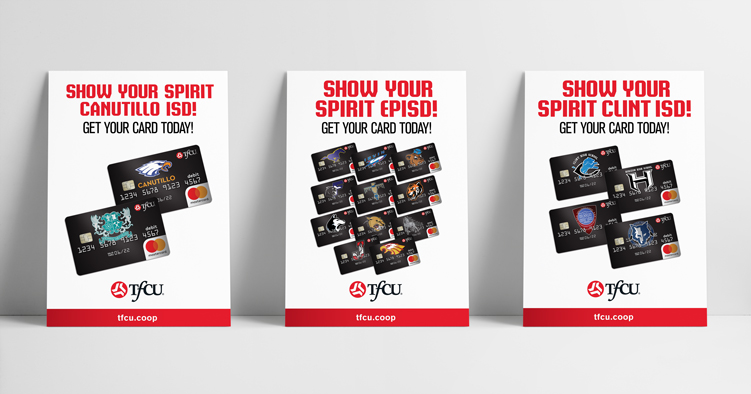 TFCU School Spirit Debit Cards Posters